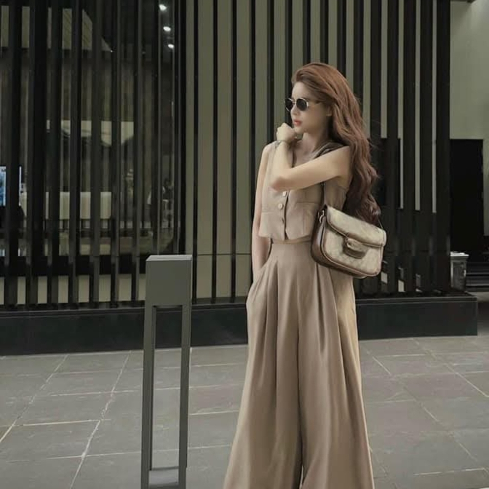 & Other Stories Beige Vest and Pants Set - Picture 5 of 11